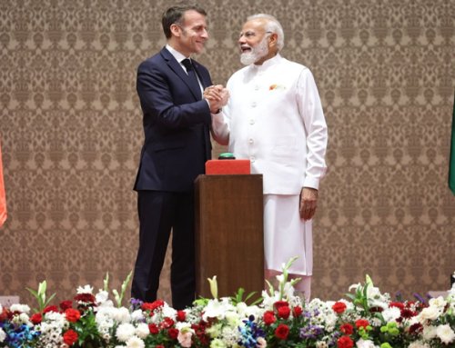 പ്രധാനമന്ത്രി മോദി മാക്രോണുമായി കൂടിക്കാഴ്ച നടത്തി  PMs Press Statement during the Joint Press Statement with the President of France