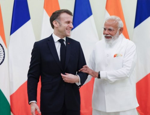 പ്രധാനമന്ത്രി മോദി മാക്രോണുമായി കൂടിക്കാഴ്ച നടത്തി  PMs Press Statement during the Joint Press Statement with the President of France