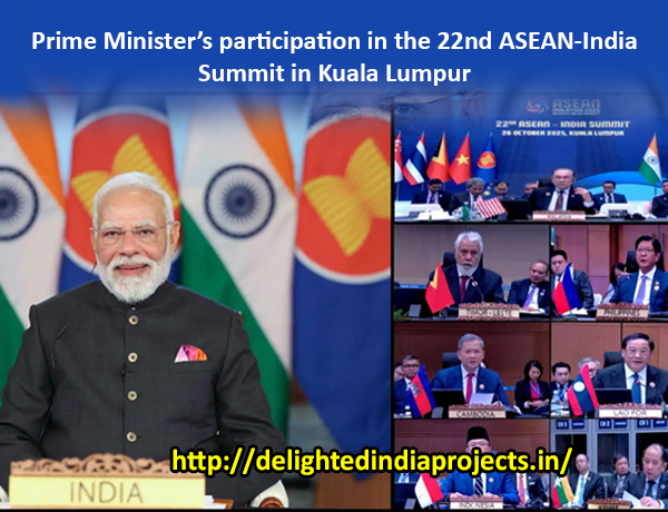 ക്വാലാലംപൂരിൽ നടക്കുന്ന 22-ാമത് ആസിയാൻ-ഇന്ത്യ ഉച്ചകോടിയിൽ പ്രധാനമന്ത്രി വെർച്യുൽ ആയി പങ്കെടുത്തു